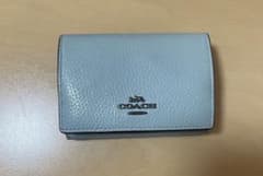 【最終値下げ】COACH 三つ折り財布 おりがみウォレット　ライトブルーのサムネイル