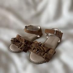 BRANSHESフリル付きブラウンサンダル　17cm