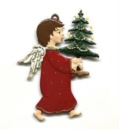 ドイツ ヴィルヘルムシュバイツァー 錫のオーナメント ツリーを持つ