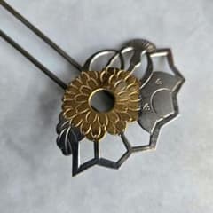 アンティーク 平打ち 簪 かんざし 可動式 も6 着物 浴衣 骨董 明治