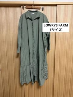 LOWRYS FARM カーキ シャツワンピース ロング丈 Fサイズのサムネイル