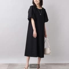 未使用品⭐︎アンタイトル　洗える　リネン混 ボリューム袖ワンピース　大きいサイズ 未使用品⭐︎アンタイトル 洗える リネン混 ボリューム袖ワンピース