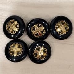 ボタン　黒ゴールド　5個セットのサムネイル