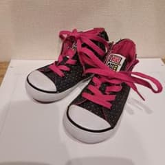 VANS ドット柄 ハイカットスニーカー 黒/ピンク 16cm 女の子　ガールのサムネイル
