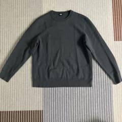 【古着】UNIQLO クルーネックニット ダークグレー XLのサムネイル
