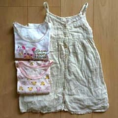 綿ワンピ 100 × 女児 半袖シャツ 2枚 セットのサムネイル