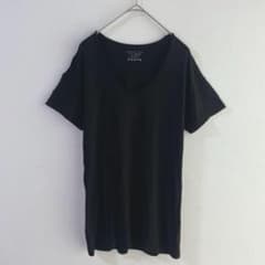 5206 세오리랏쿠스 U 넥 T 셔츠 블랙 블라우스 반소매 40 L