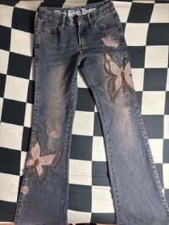 Wink Wink Denim バタフライ刺繍 フレアデニムのサムネイル