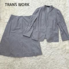 TRANS WORK Suit: Collarless Jacket and Skirt