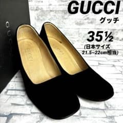グッチ パンプス ブラック スエード エナメル 約21~21.5cm - メルカリ