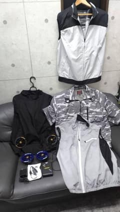 バートル17v空調服4着　ファン×2個　バッテリーセットのサムネイル