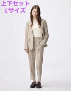 GU ウォッシャブルテーラードジャケット・テーパードパンツ L上下セット