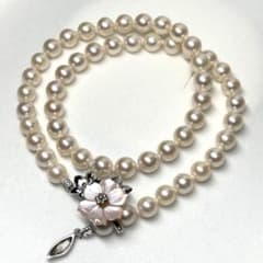 【クリッカー式】 あこや 7ミリ 28g 40cm SV金具 ネックレス クリッカー式】 あこや 7ミリ 28g 40cm SV金具 ネックレス - メルカリ