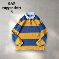 GAP ラガーシャツ ストライプ イエロー/ブルー オールドギャップ 古着