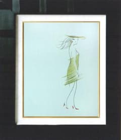 油絵 菅家令子 絵 絵画 インテリア 額付(黒) F4-080314 人物 女性