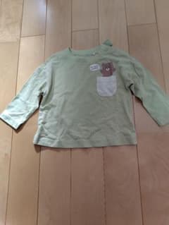 ベビー用 長袖Tシャツ くまポケット付きのサムネイル