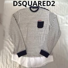 ディースクエアード DSQUARED2 グレー/ボーダー長袖カットソー - メルカリ