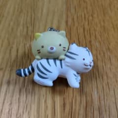 스미코 구라시 화이트 타이거 고양이 볼 체인 키 체인 가챠