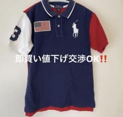 ポロラルフローレン ポロシャツ ビッグポニー星条旗y2k平成ギャル swag