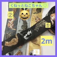 インド刺繍リボン くねっとねこちゃん ♡2m♡おしゃれ - メルカリ