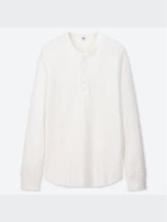UNIQLO ワッフルヘンリーネックロングスリーブ　sのサムネイル