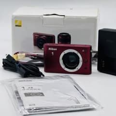 箱付き美品】Nikon 1 J2 ボディ レッド ニコン ミラーレス一眼 赤