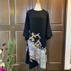 黒留袖リメイク　ボレロ付きチュニックワンピース　訳ありのサムネイル