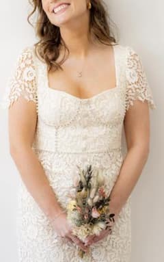 セルフポートレイト ワンピース 花柄 レース 刺繍 クリーム UK8 未使用