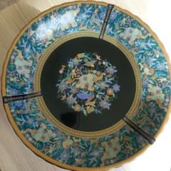 エクレクティックカイカイ像更紗デザイン 陶器皿 直径27cm 美濃焼 金採