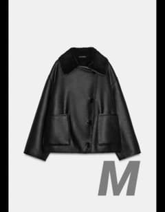 ZARA ザラ ZWコレクション ダブルフェイスジャケット ブラック - メルカリ