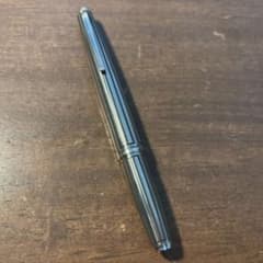 万年筆 PLATINUMプラチナ 18k WGストライプ メタルボディ　Fのサムネイル