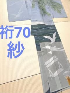 penjiro 紗紬 珍柄 大胆な絵羽 銀通し 訪問着 紋なしトールサイズ penjiro様専用 紗紬 珍柄 大胆な絵羽 銀通し 訪問着 紋なしトール