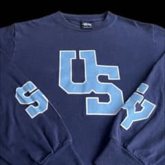 ST US SY” old stussy 紺タグ プリント ロンT 90s - メルカリ