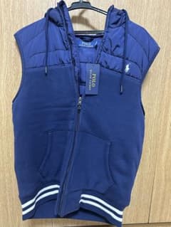 未使用 Polo Ralph Lauren フード付きベスト ネイビー M - メルカリ