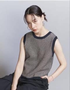 BEAUTY&YOUTH ジャカードノースリーブニット ウォッシャブル ベストのサムネイル