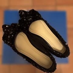 スパンコール装飾 フラットシューズ ブラックのサムネイル