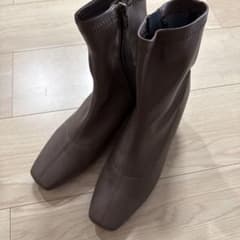 サイドジップ ショートブーツ ブラウン Mサイズのサムネイル