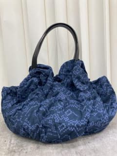 ゲンテン 綿×牛革 トートバッグ タグ付き ネイビー 【5782】 - メルカリ