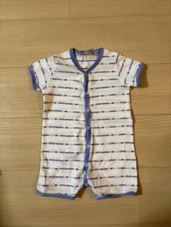 【美品】PETIT BATEAU ストライプロンパースのサムネイル