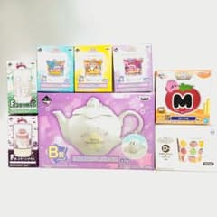 [미사용품] 이치 반 복권 별의 커비 휴식 시간 찻주전자 + 식기류 세트