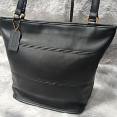 良品】COACHコーチトートバックレザー9098ブラック肩掛け - メルカリ