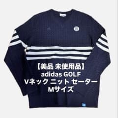 【美品 未使用品】adidas GOLF Vネック セーター ネイビー Mのサムネイル