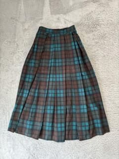 チェック柄 プリーツスカート ロング丈のサムネイル
