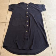 マタニティ パジャマ ロングシャツ ネイビー　上下セットのサムネイル