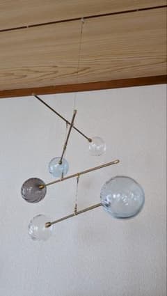 美品】河上智美 モビール ガラス 真鍮 ガラス作家 - メルカリ