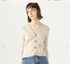 【最終価格】マカフィー　コットンリブ Vネックショートカーディガン 最終価格】マカフィー コットンリブ Vネックショートカーディガン