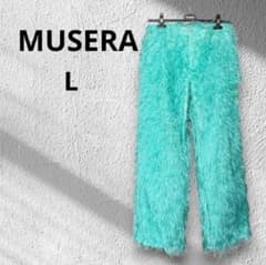 MUSERA 新品タグ付き　フリンジパンツ　おしゃれ　　個性的　L グリーン