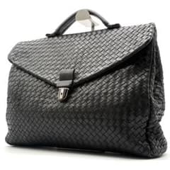Bottega Veneta イントレチャート ビジネスバッグ ブラック 鍵付き