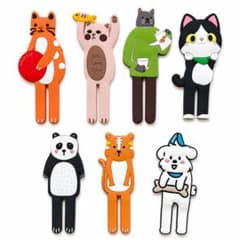 アニマル スマホスタンド 粘着式 折りたたみ式 シリコン 猫 犬 トラ 韓国のサムネイル