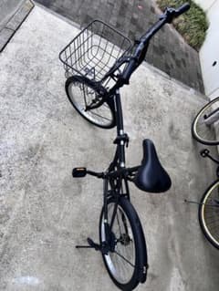 折りたたみ自転車 マットブラック 前カゴ付き 引取限定（福岡県 